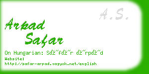 arpad safar business card